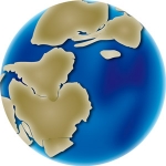 Image couleur du globe montrant le déplacement des continents 435 millions d'années